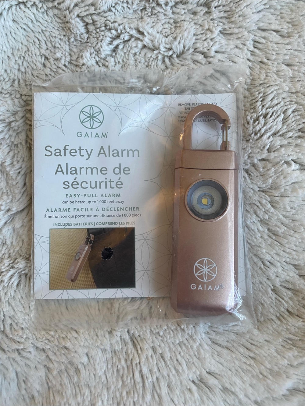 GAIAM Metallic Rose Safety Alarm Keychain with LED